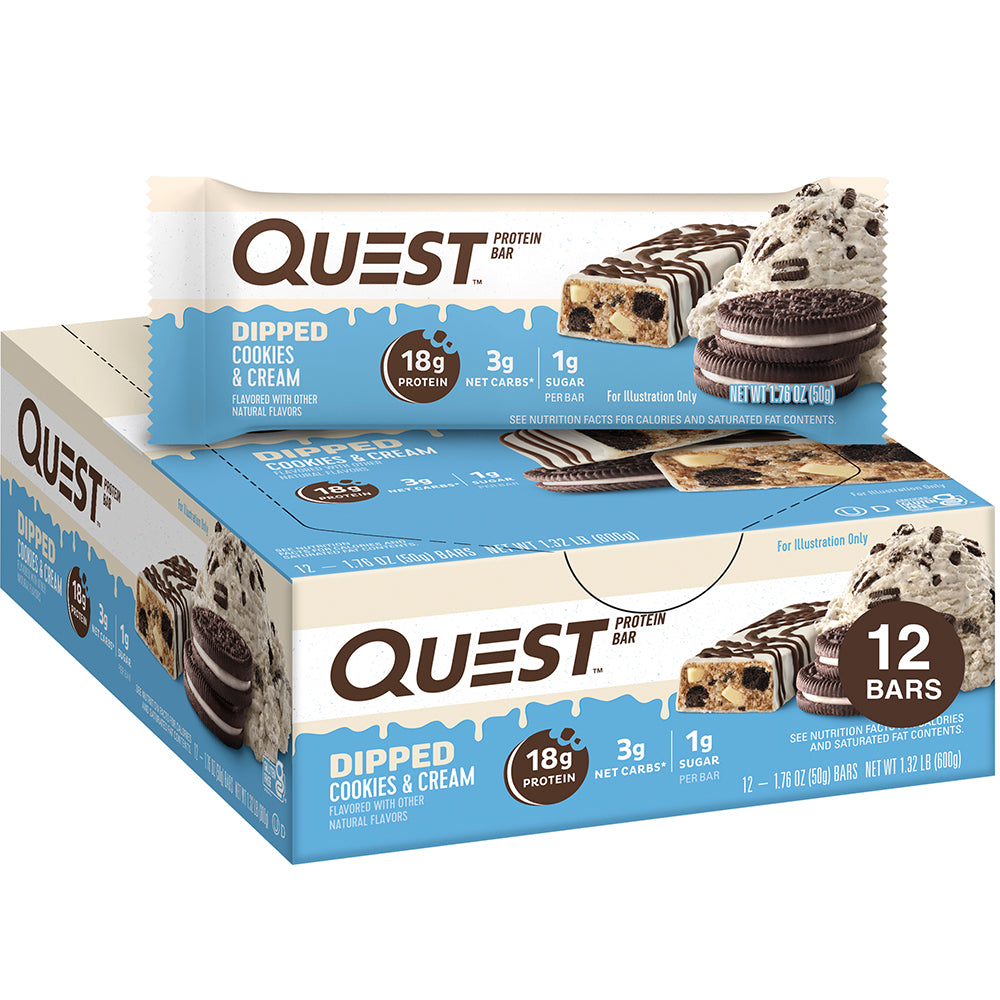 Quest Nutrition Dipped Cookies & Cream Protein Bars