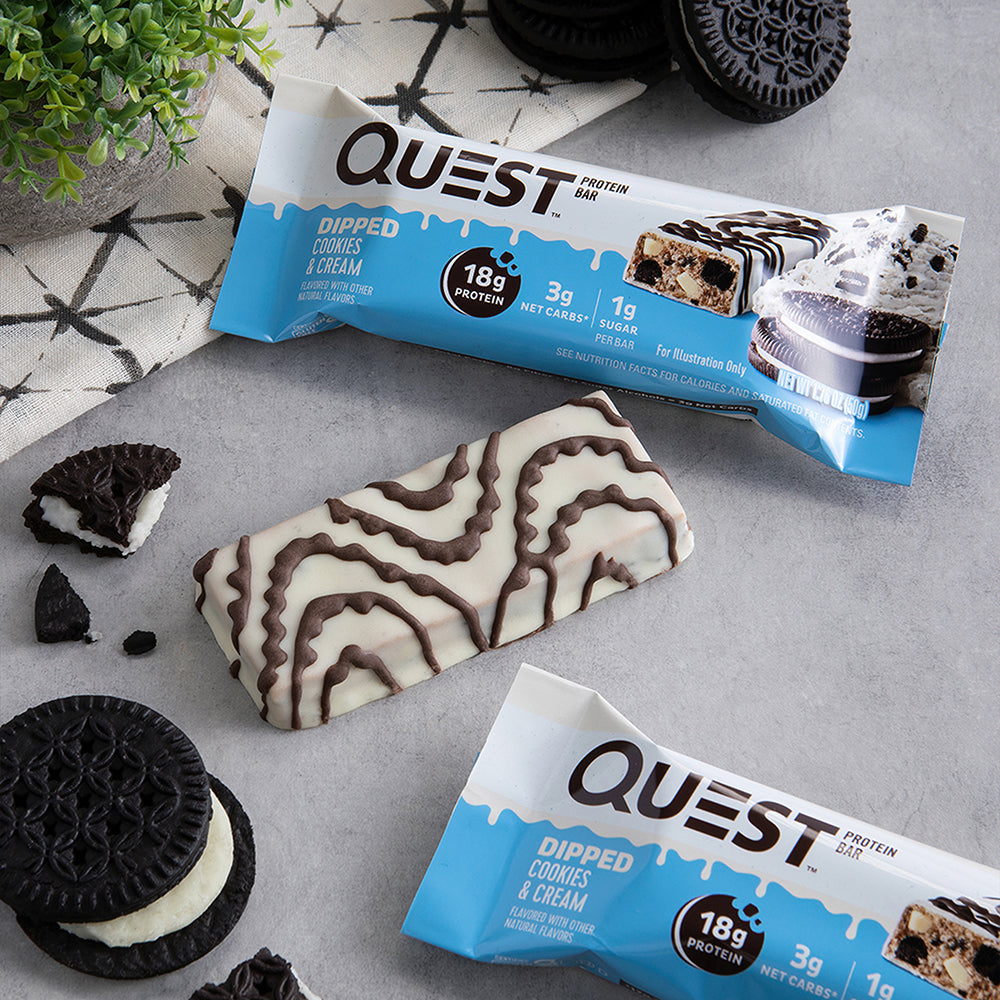 Quest Nutrition Dipped Cookies & Cream Protein Bars