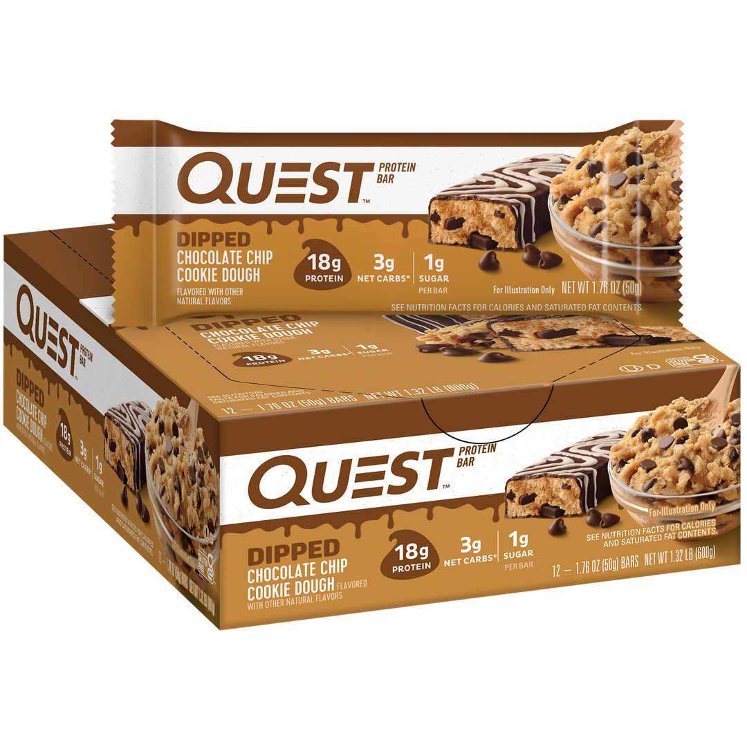 Quest Nutrition Dipped Chocolate Chip Cookie Dough Protein Bar