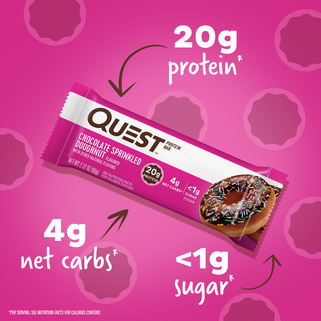 Quest Nutrition Chocolate Sprinkled Doughnut Protein Bars