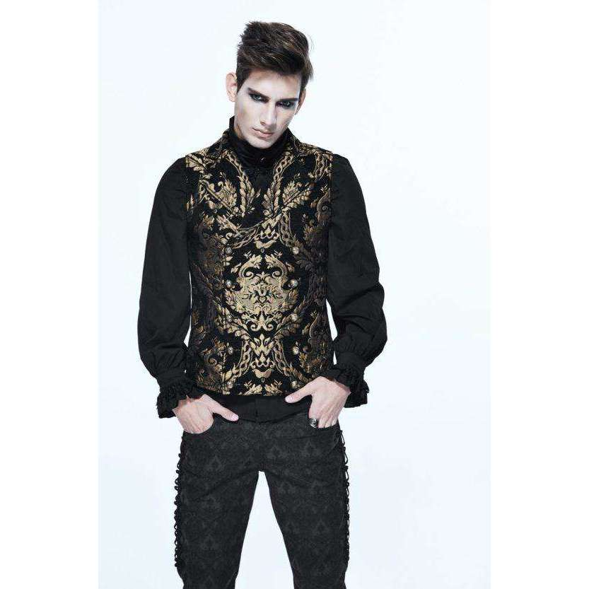 Abracadabra Nyc Gothic Embroidered Brocade Collared Waistcoat