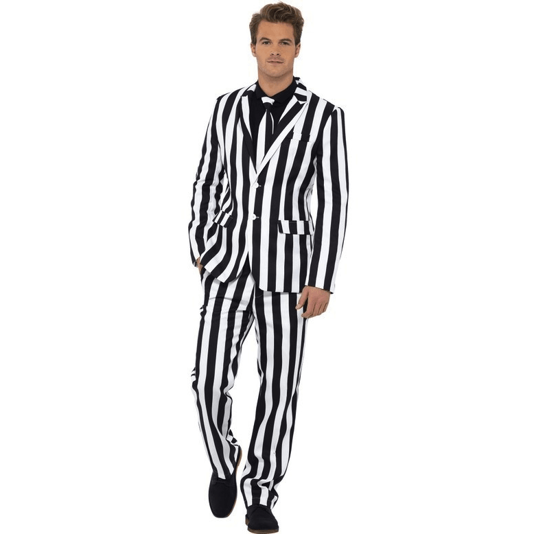 Abracadabra Nyc Humbug Black & White Striped Suit Adult Costume