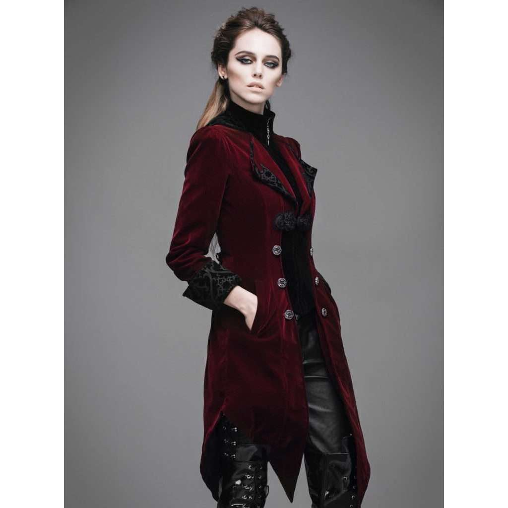 Abracadabra Nyc Vintage Gothic Burgundy Swallowtail Jacket