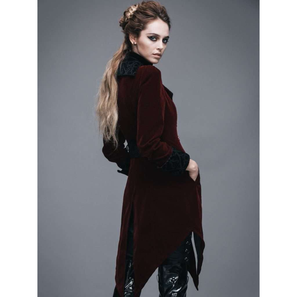 Abracadabra Nyc Vintage Gothic Burgundy Swallowtail Jacket