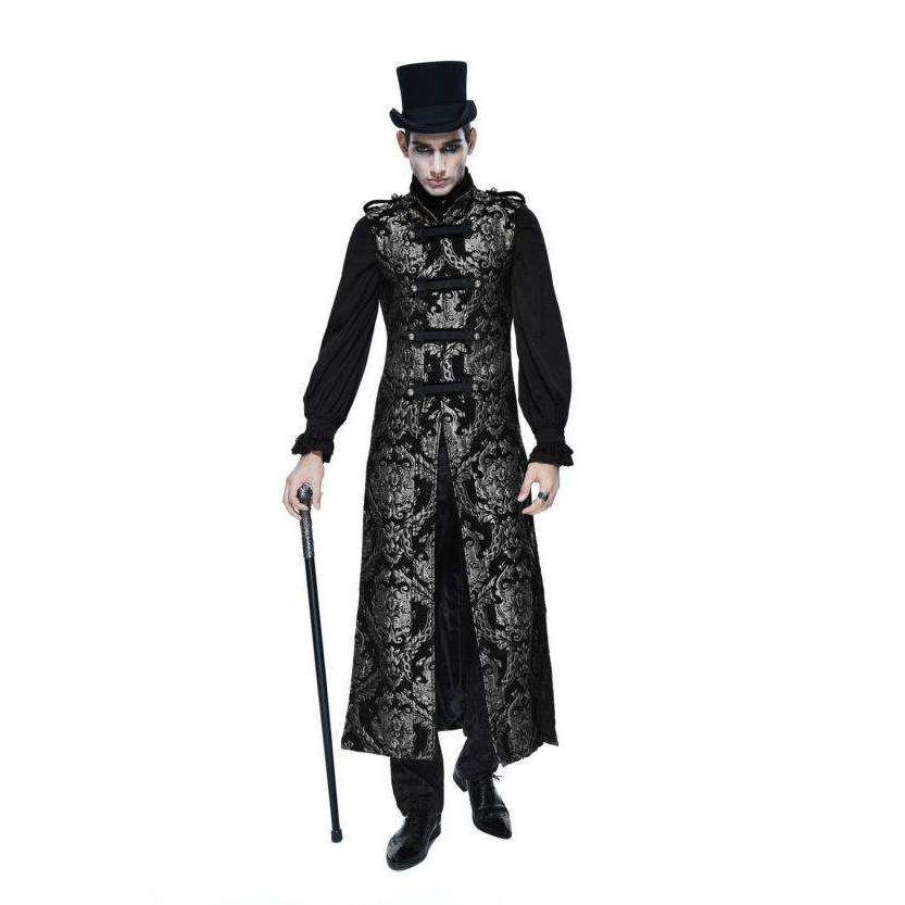 Abracadabra Nyc Gothic Long Brocade Military Waistcoat