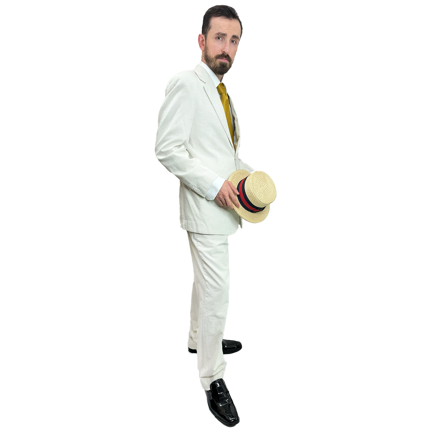 Abracadabra Nyc Exclusive 1920s Cream Seersucker Suit Adult Costume