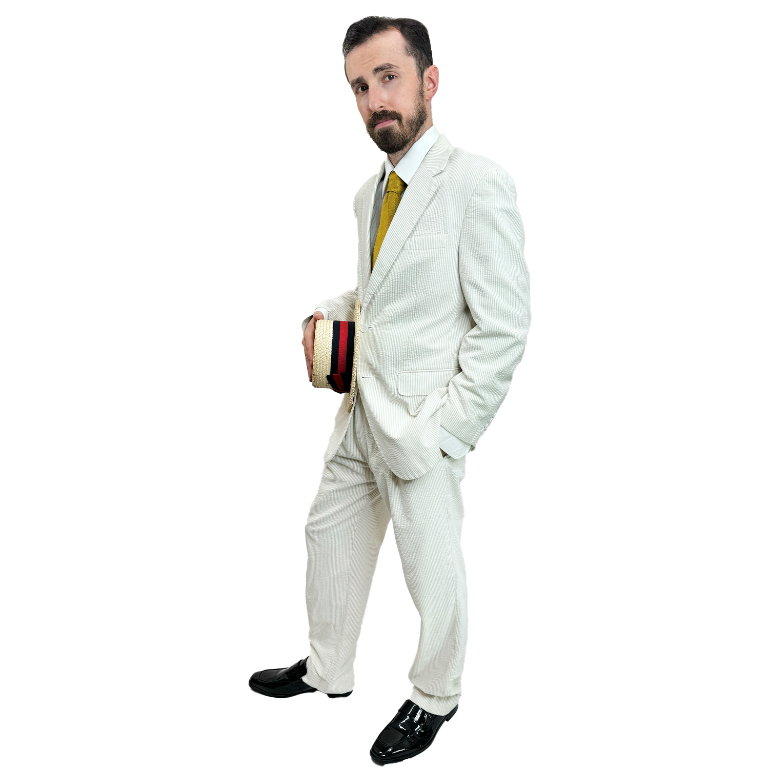 Abracadabra Nyc Exclusive 1920s Cream Seersucker Suit Adult Costume