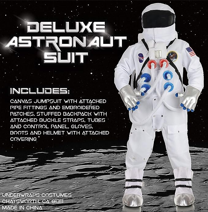 Abracadabra Nyc Deluxe White Astronaut Suit Unisex Adult Costume