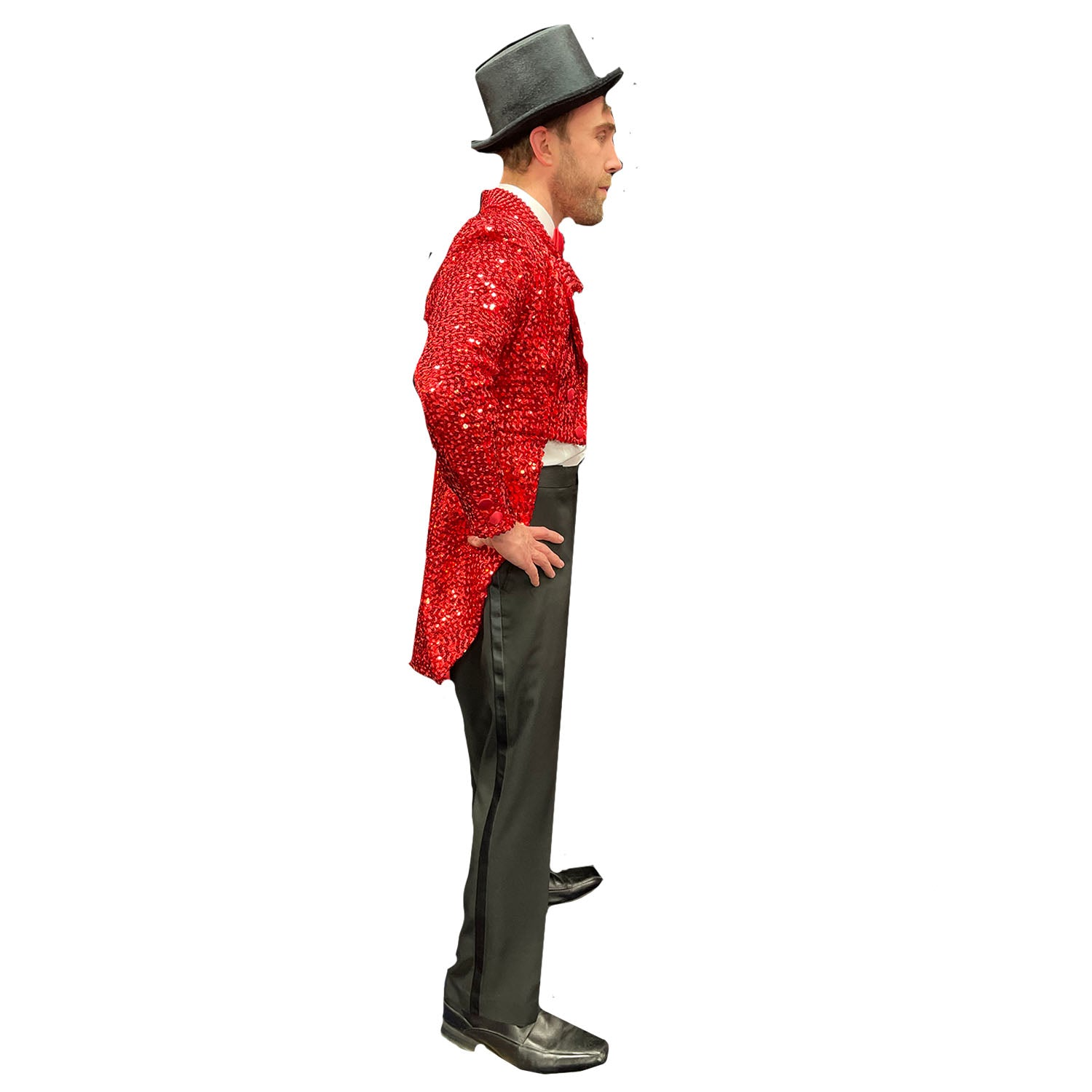 Abracadabra Nyc Dazzling Ruby Red Sequin Men's Adult Tailcoat