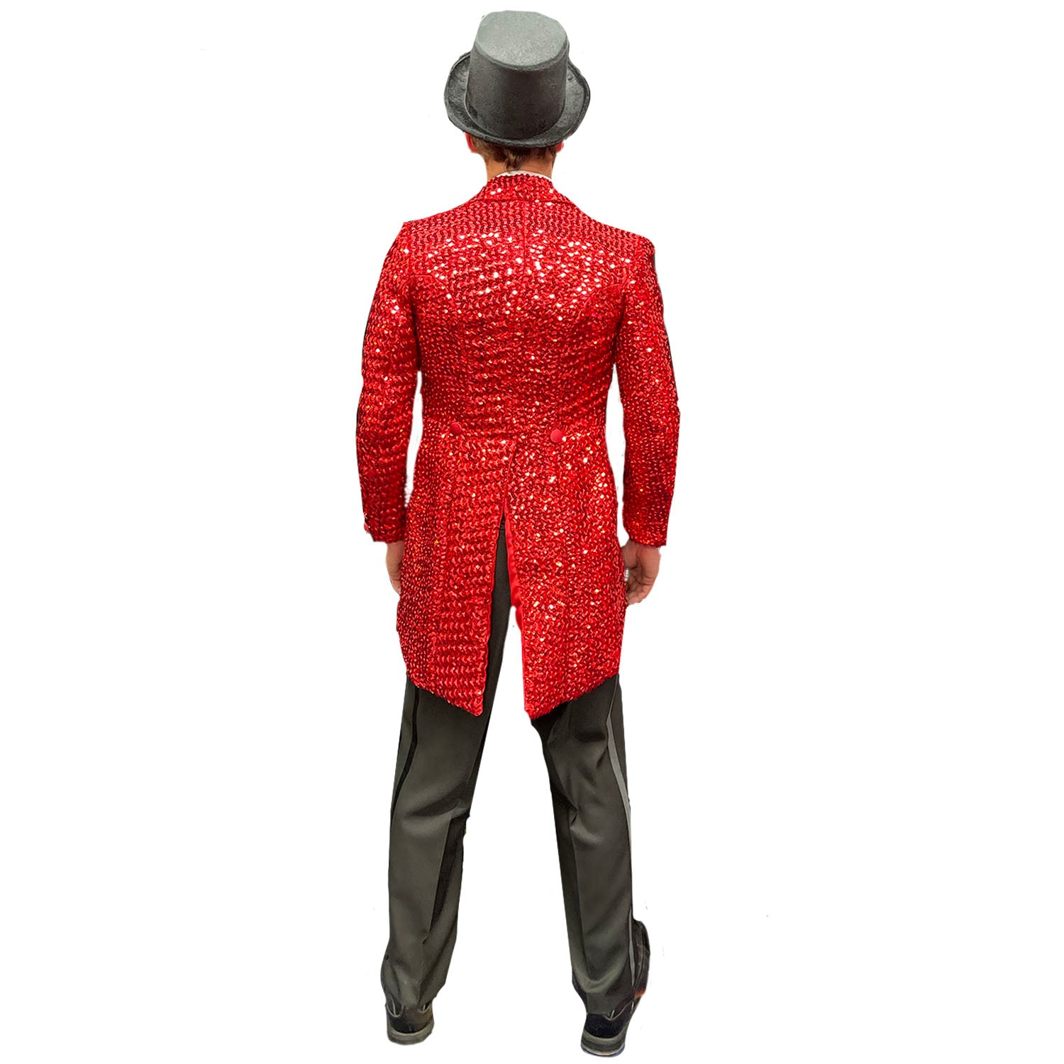 Abracadabra Nyc Dazzling Ruby Red Sequin Men's Adult Tailcoat