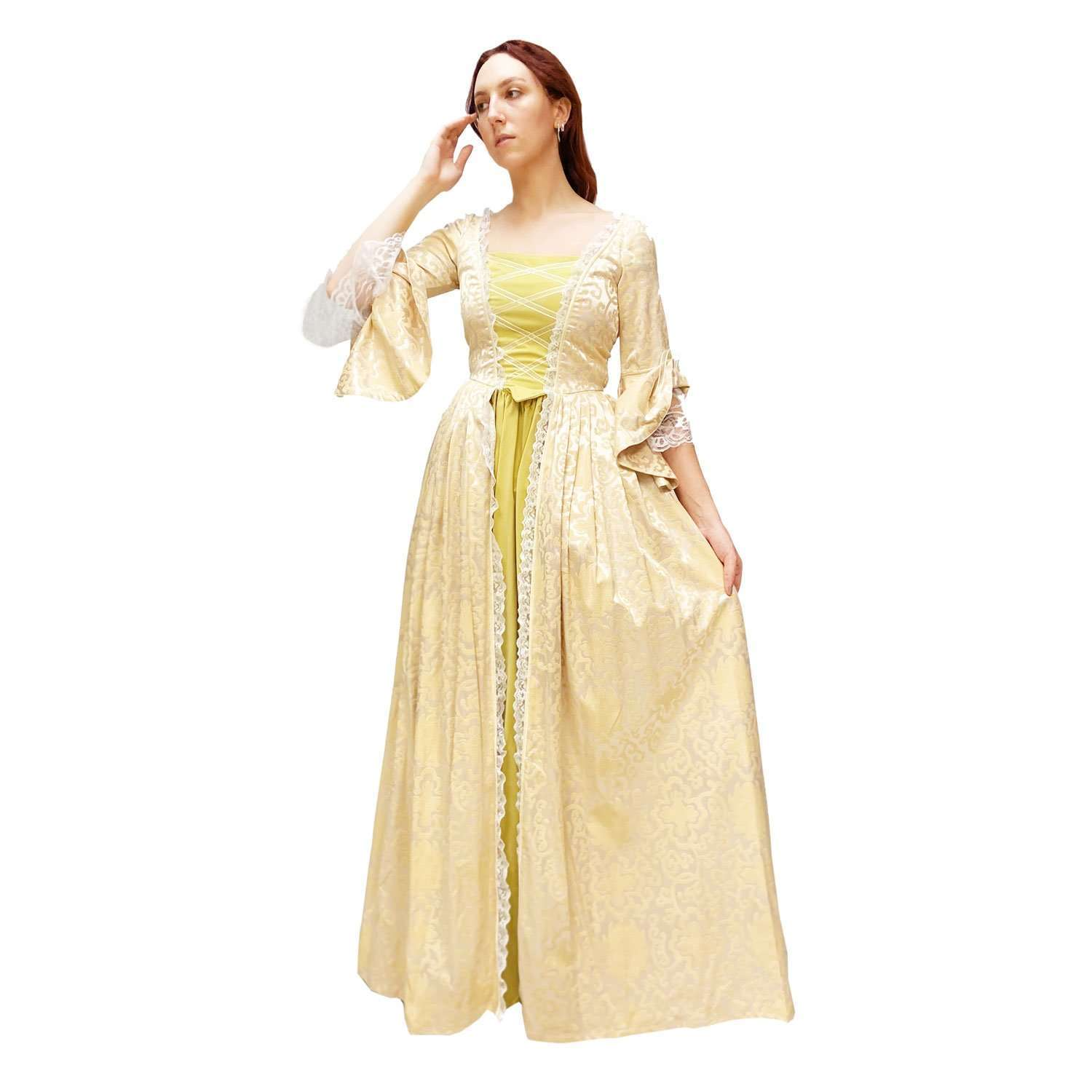 Abracadabra Nyc Exclusive Colonial Women Lady Marie Adult Costume in Canary Yellow