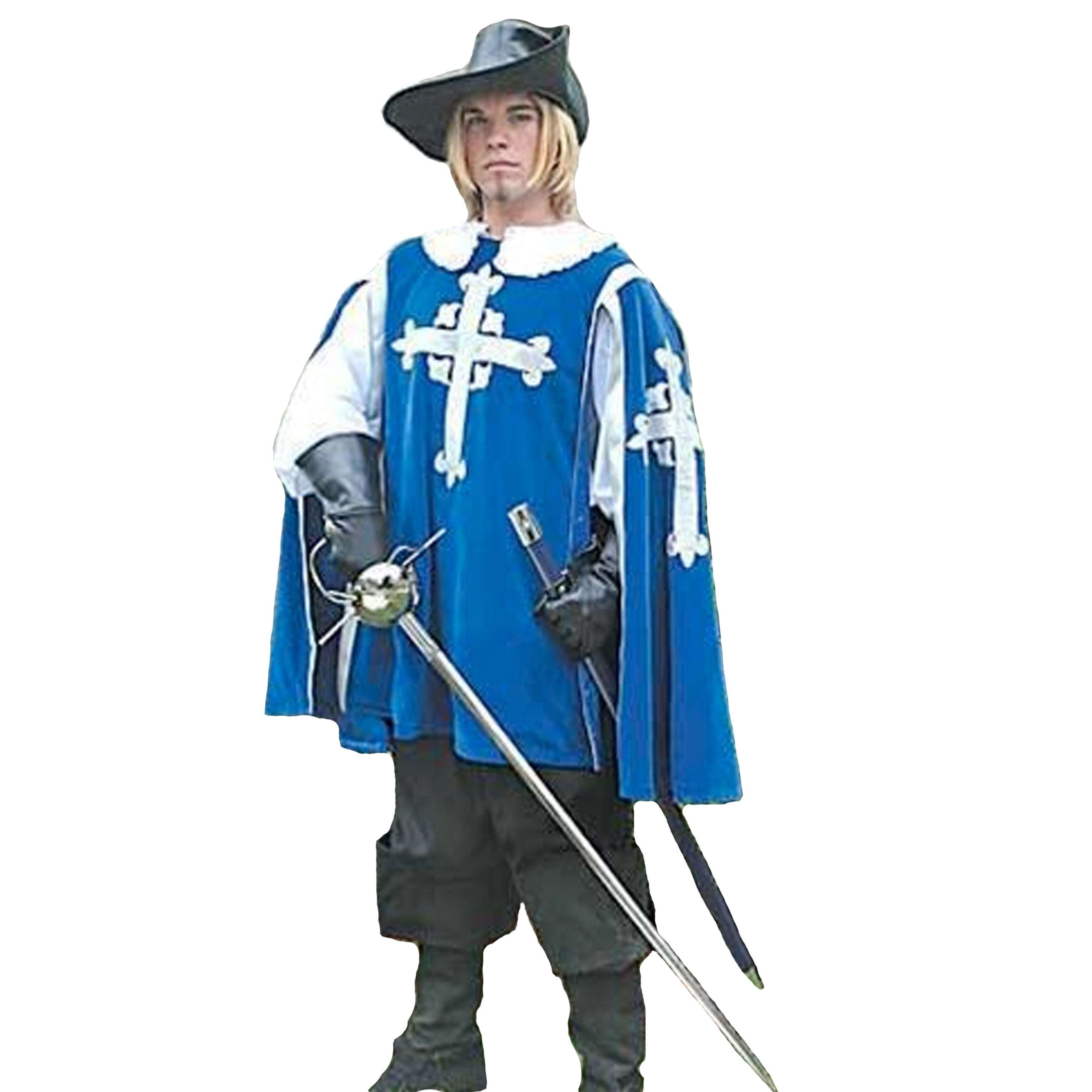 Abracadabra Nyc Medieval Men's Blue Musketeer Adult Costume