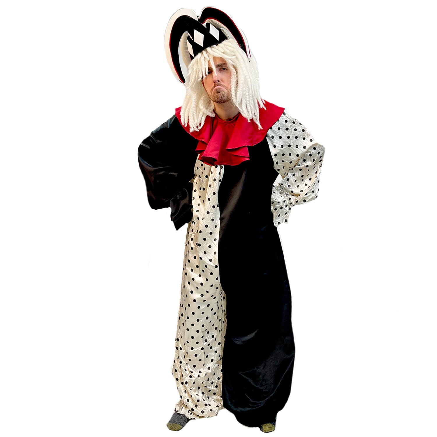 Abracadabra Nyc Red, White & Black Clown Jester Adult Costume