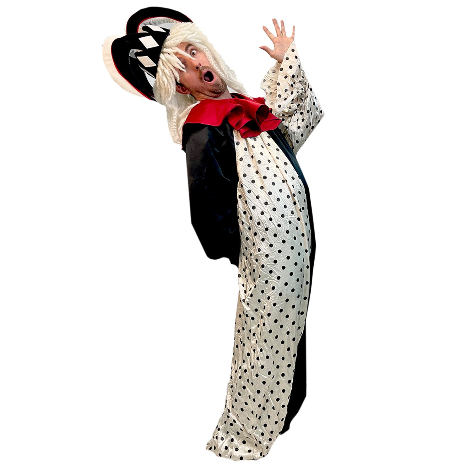 Abracadabra Nyc Red, White & Black Clown Jester Adult Costume