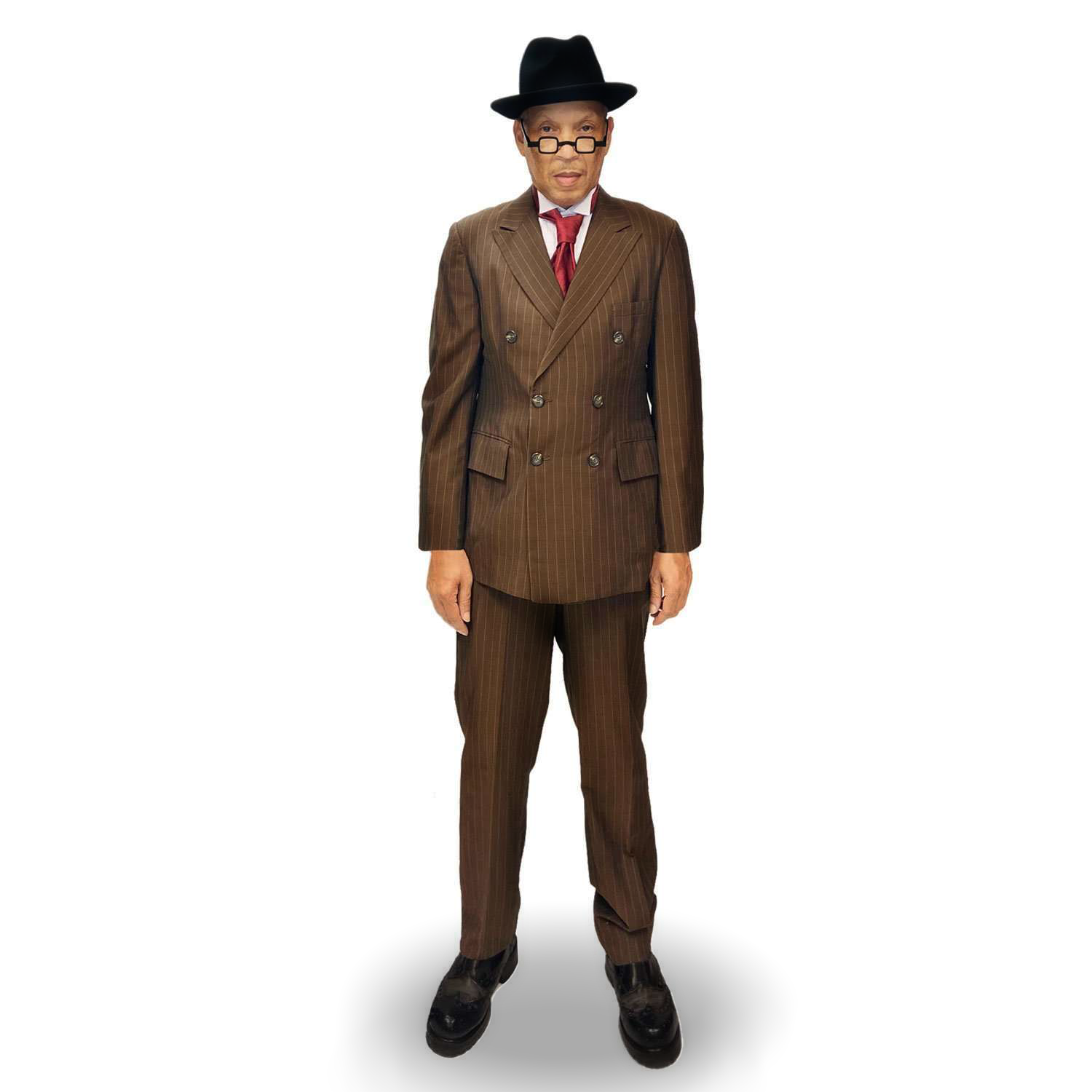 Abracadabra Nyc Exclusive 1920s Brown Striped Double Breasted Suit Adult Costume