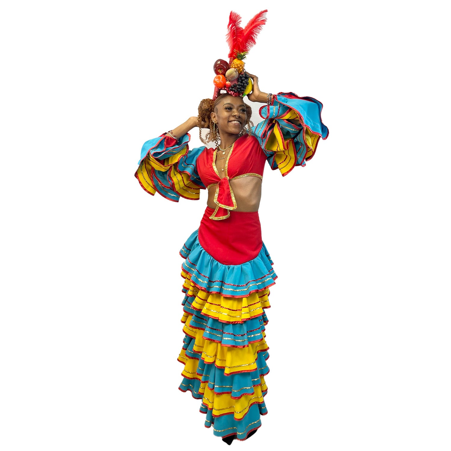 Abracadabra Nyc International Women's Red Blue and Yellow Rumba Adult Costume