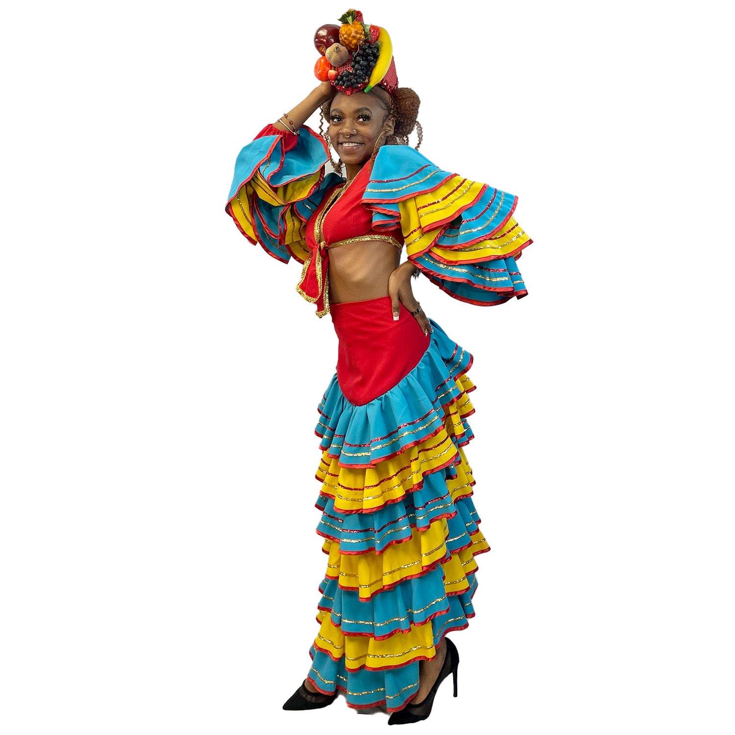 Abracadabra Nyc International Women's Red Blue and Yellow Rumba Adult Costume