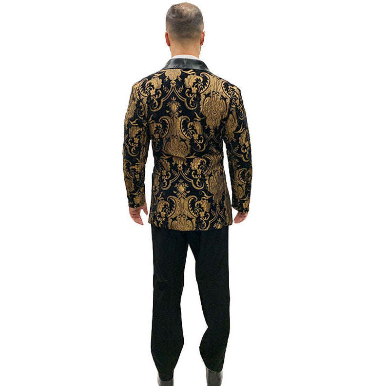 Abracadabra Nyc Pimpin' Black & Gold Brocade Suit Men's Costume