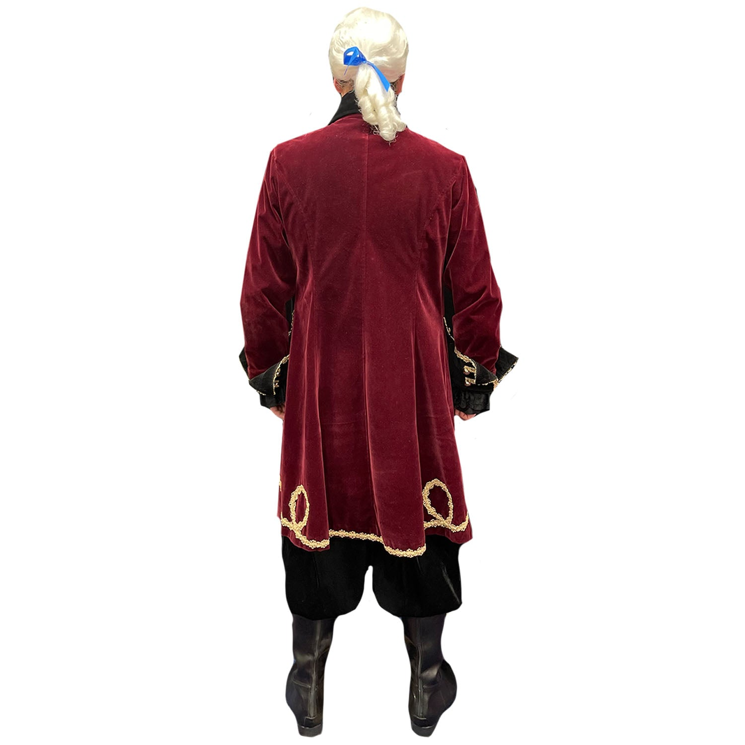 Abracadabra Nyc Colonial Men's Burgundy Velvet Historical Costume