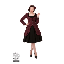 Abracadabra Nyc Victorian Maroon & Black Womens Suit Jacket