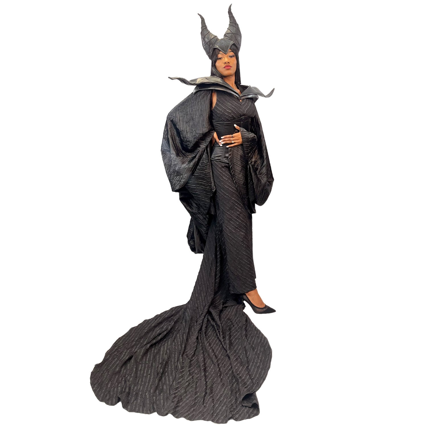 Abracadabra Nyc Elegant Fairytale Maleficent Adult Costume w/ Shoulder Pieces and Headpiece