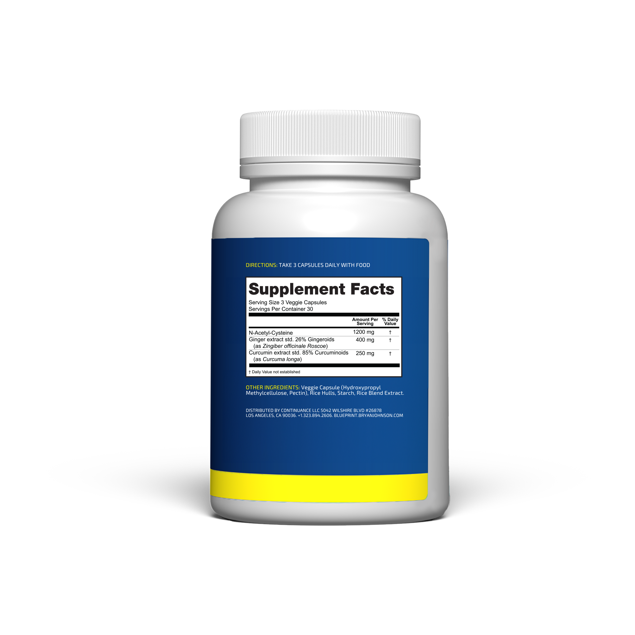 Blueprint Bryan Johnson NAC + Ginger + Curcumin