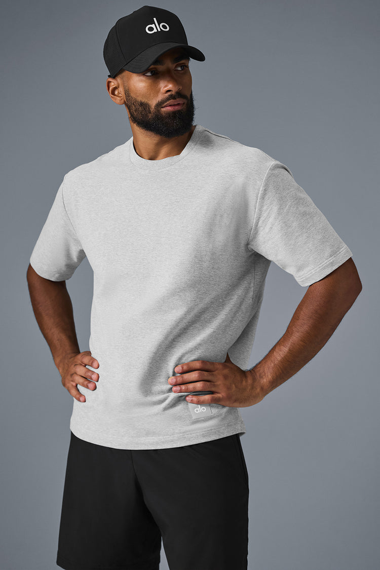 Alo Yoga Double Take Short Sleeve - Athletic Heather Grey