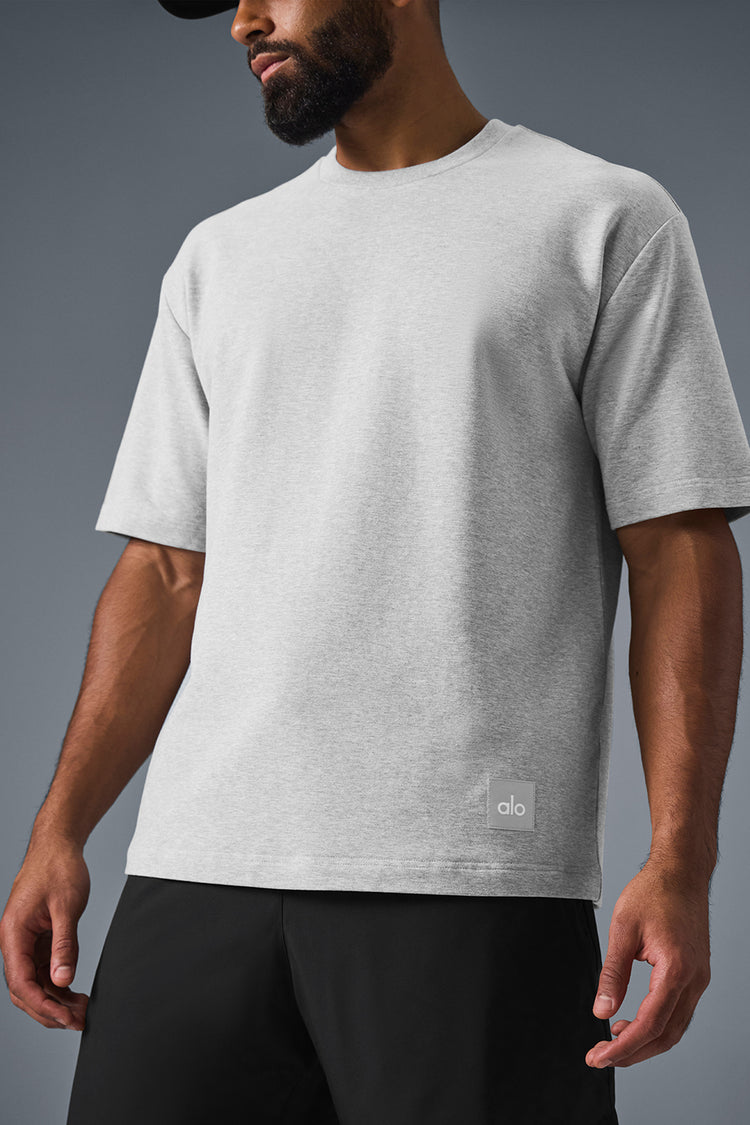 Alo Yoga Double Take Short Sleeve - Athletic Heather Grey