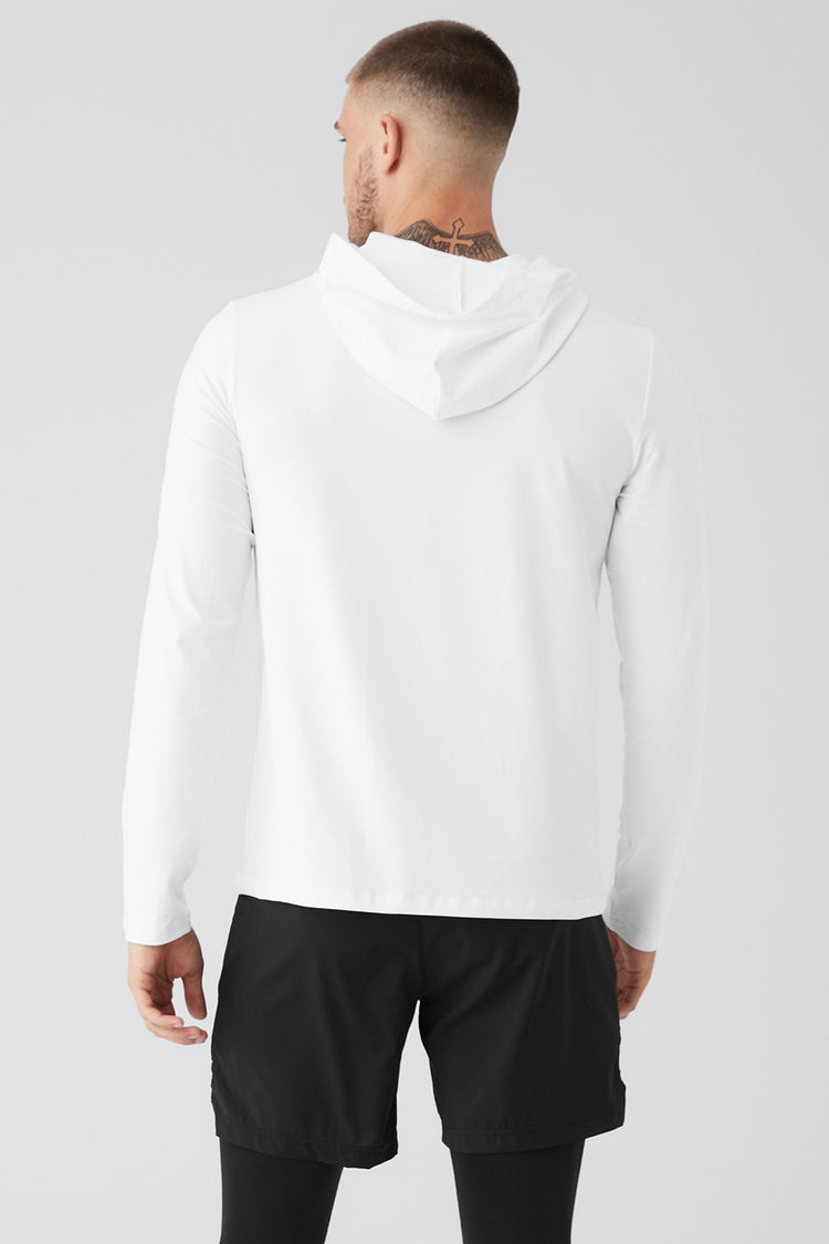 Alo Yoga Conquer Reform Long Sleeve With Hood - White