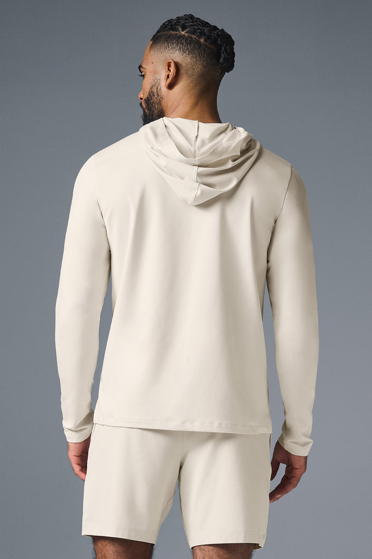 Alo Yoga Conquer Reform Long Sleeve With Hood - Bone