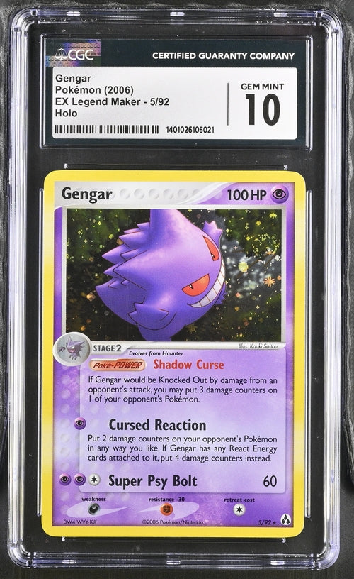 Cash Cards Unlimited Gengar 5/92 Holo EX Legend Maker - 2006 Pokemon - CGC 10