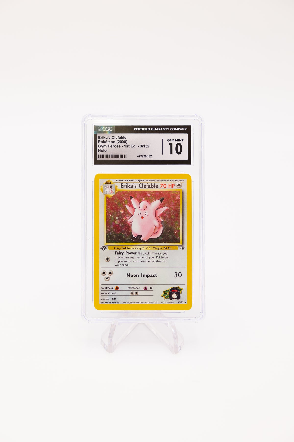 Cash Cards Unlimited Erika's Clefable 3/132 Gym Heros 1st Edition - 2000 Pokemon - CGC 10