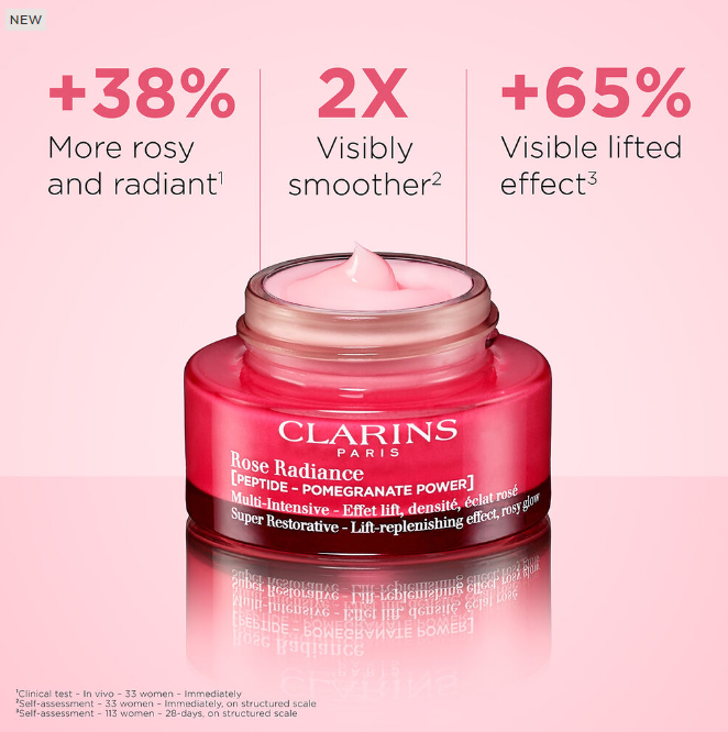 Clarins Rose Radiance Peptide Day Cream for Mature Skin - 1.7 oz