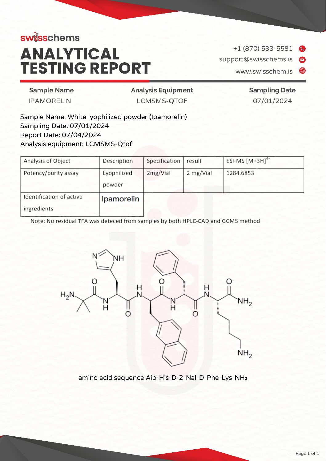 Swiss Chems Ipamorelin 2 mg