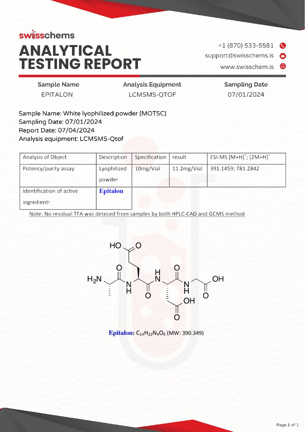 Swiss Chems Epitalon 10 mg