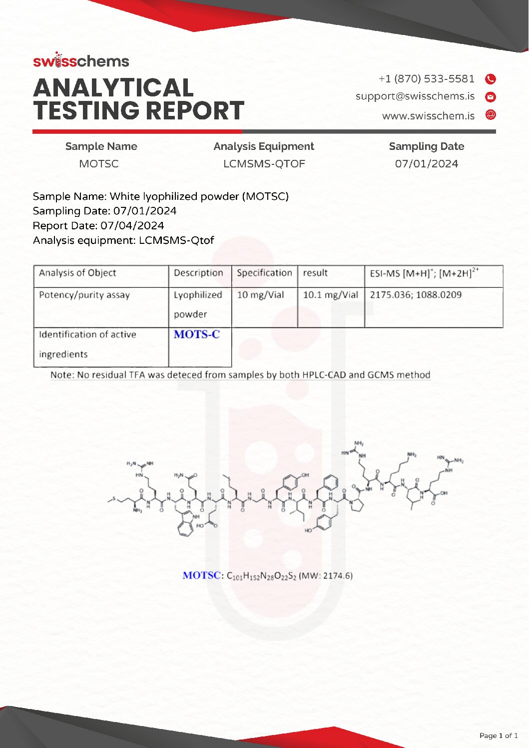 Swiss Chems MOTS-C 10mg