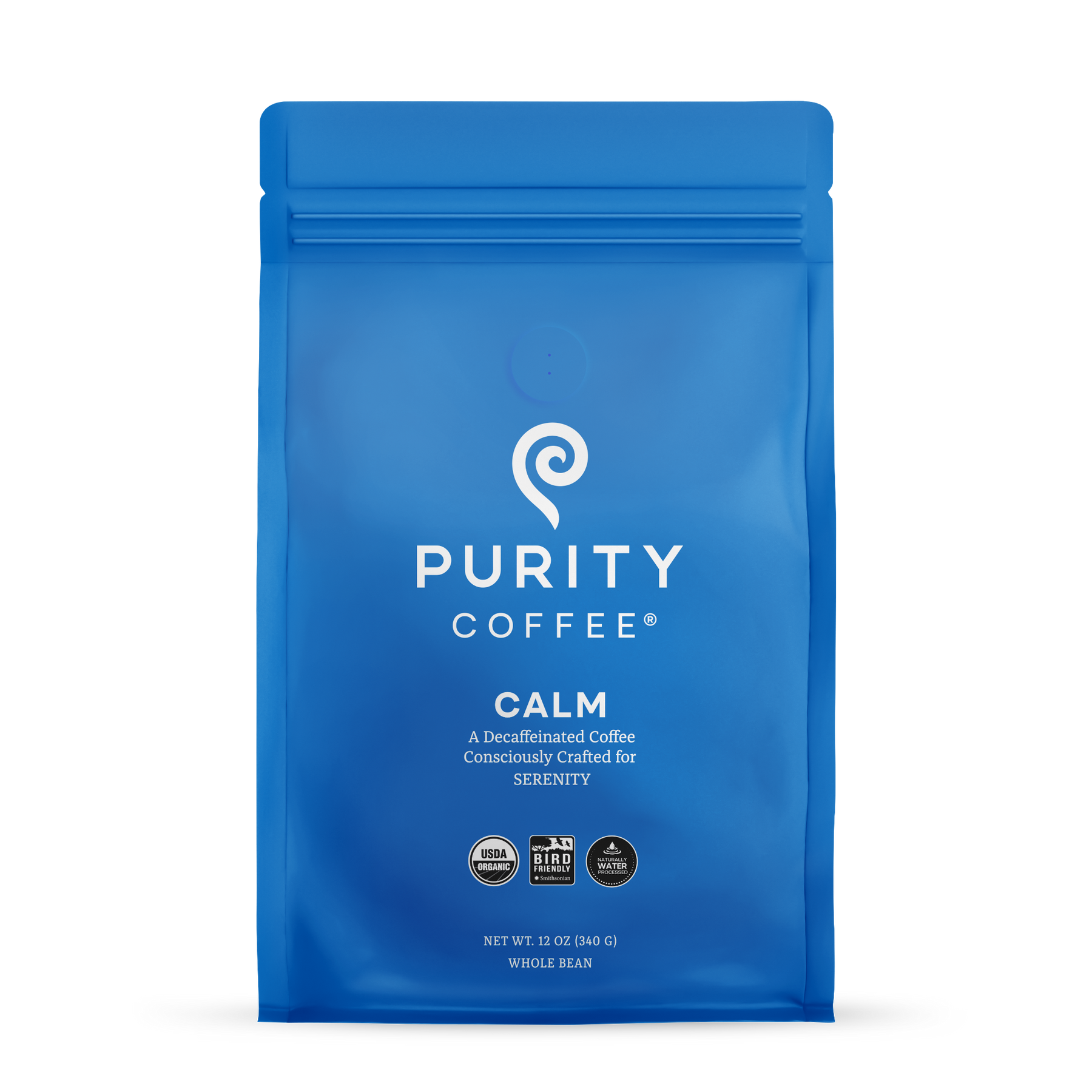 Purity Coffee CALM: Decaf Whole Bean Coffee