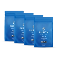 Purity Coffee CALM: Decaf Medium Roast Whole Bean Coffee 4-Pack