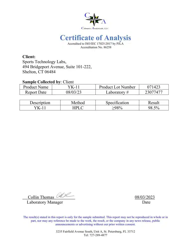 Sports Technology Lab.Liquid YK-11 – 10MG/ML