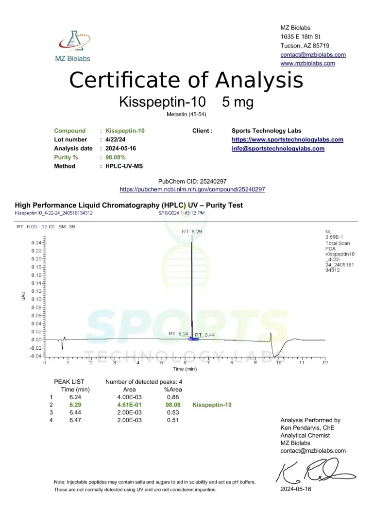 Sports Technology Lab.Kisspeptin 10 (5mg)