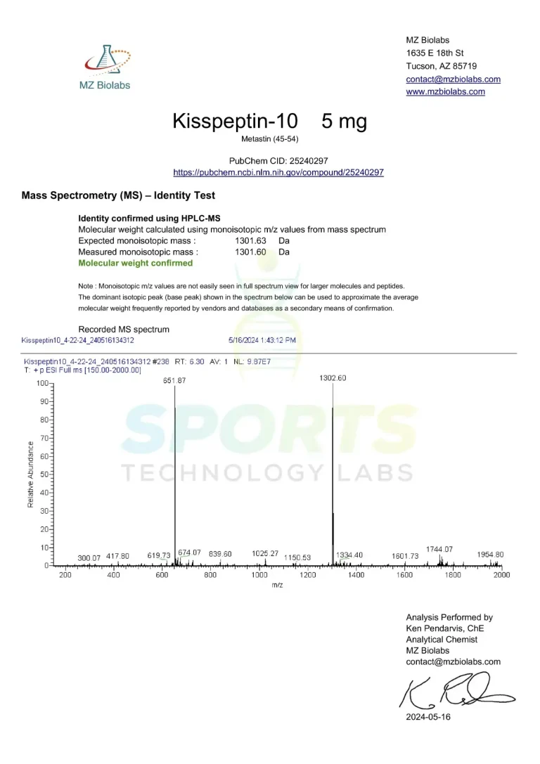 Sports Technology Lab.Kisspeptin 10 (5mg)