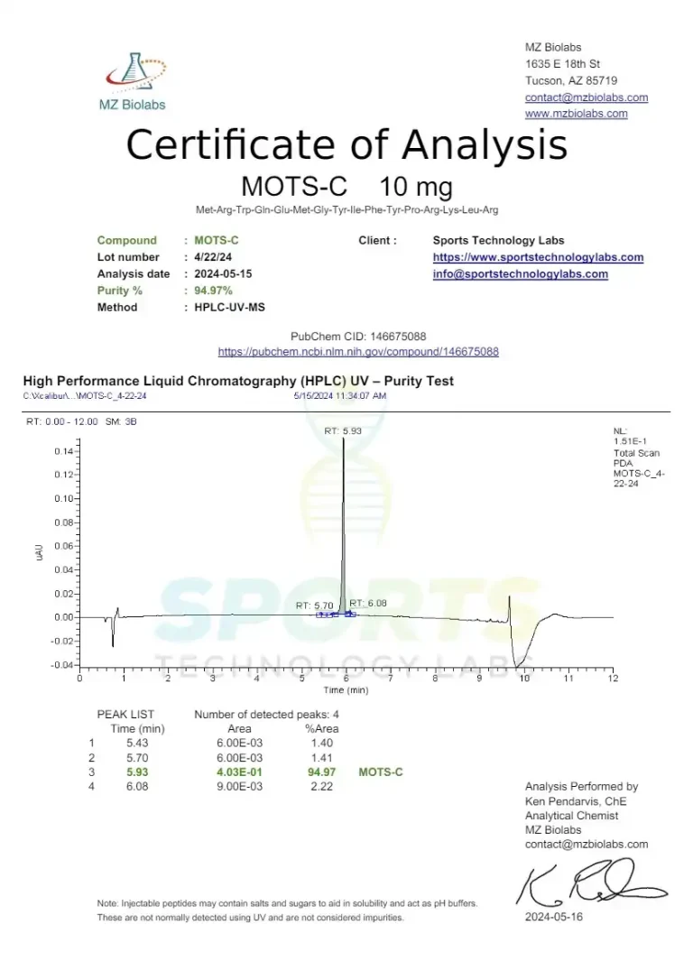 Sports Technology Lab.MOTS-c 5mg