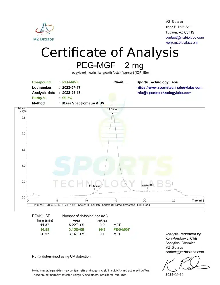 Sports Technology Lab.PEG MGF 2mg