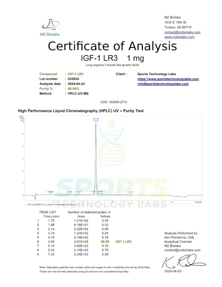 Sports Technology Lab.IGF-1 LR3 1mg