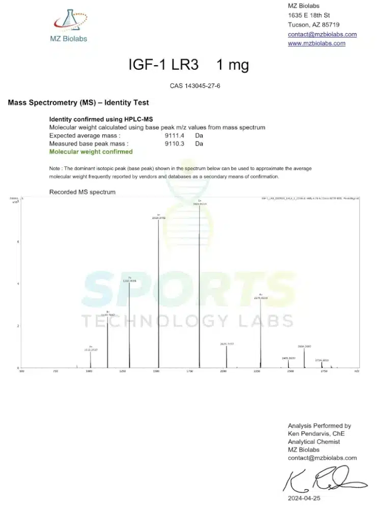 Sports Technology Lab.IGF-1 LR3 1mg