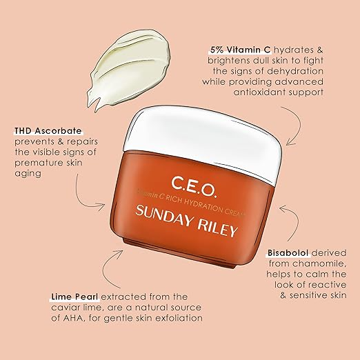 Sunday Riley C.E.O. Vitamin C Rich Hydration Cream Face Moisturizer