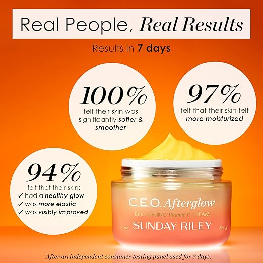 Sunday Riley C.E.O. Afterglow Brightening Vitamin C Cream Face Moisturizer