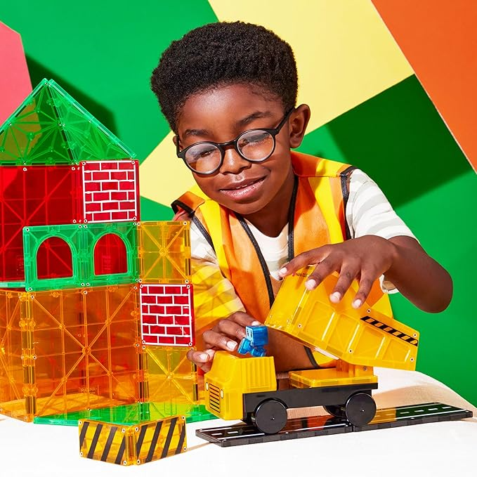 MAGNA-TILES Builder XL 50-Piece Magnetic Construction Set, The Original Magnetic Building Brand