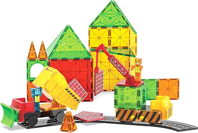 MAGNA-TILES Builder XL 50-Piece Magnetic Construction Set, The Original Magnetic Building Brand