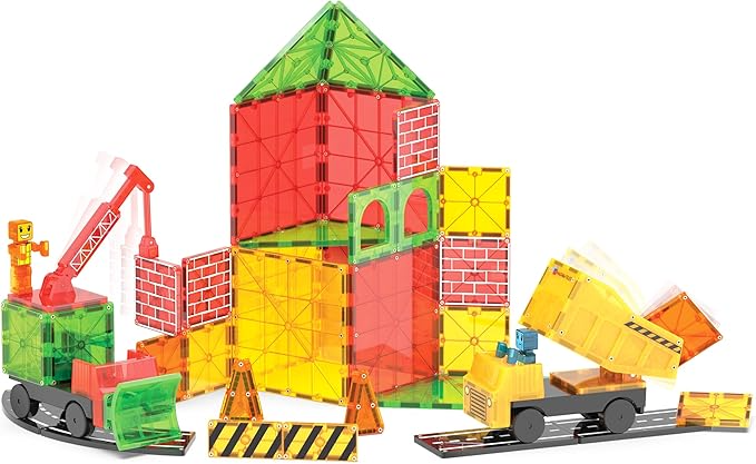 MAGNA-TILES Builder XL 50-Piece Magnetic Construction Set, The Original Magnetic Building Brand